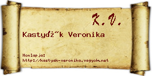 Kastyák Veronika névjegykártya